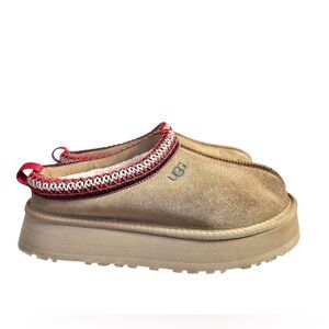 UGG Tazz Chestnut Suede Platform Slippers Women’s Size 9 – Style 1122553